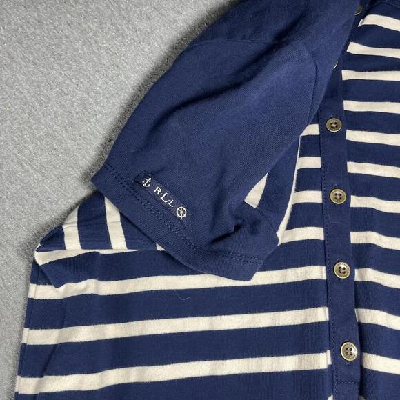 LRL Ralph Lauren Small Tie Waist Shirt Dress Mini Sailor Lauren Jeans Co - Picture 8 of 9